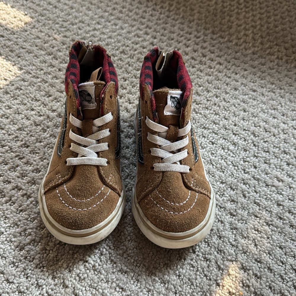 Vans plaid brown black toddler 8.5 shoe